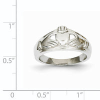 14k White Gold Ladies Claddagh Ring-D1851
