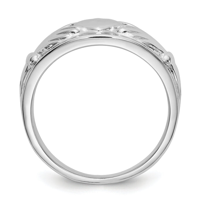 14k White Gold Ladies Claddagh Ring-D1852