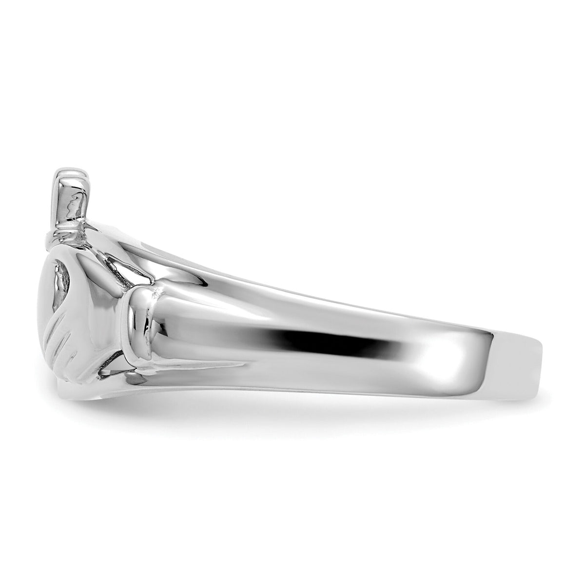 14k White Gold Ladies Claddagh Ring-D1855