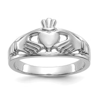 14k White Gold Ladies Claddagh Ring-D1855