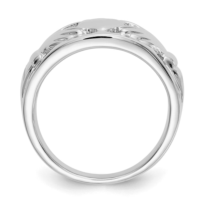 14k White Gold Ladies Claddagh Ring-D1856
