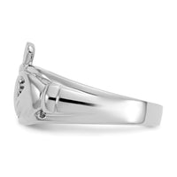 14k White Gold Ladies Claddagh Ring-D1856