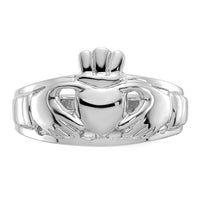 14k White Gold Ladies Claddagh Ring-D1856