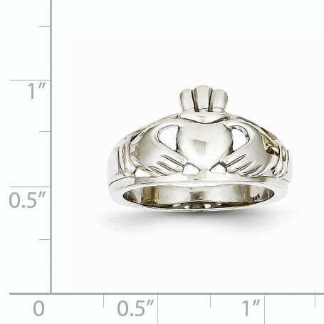 14k White Gold Ladies Claddagh Ring-D1856
