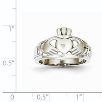 14k White Gold Ladies Claddagh Ring-D1856