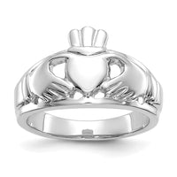 14k White Gold Ladies Claddagh Ring-D1856