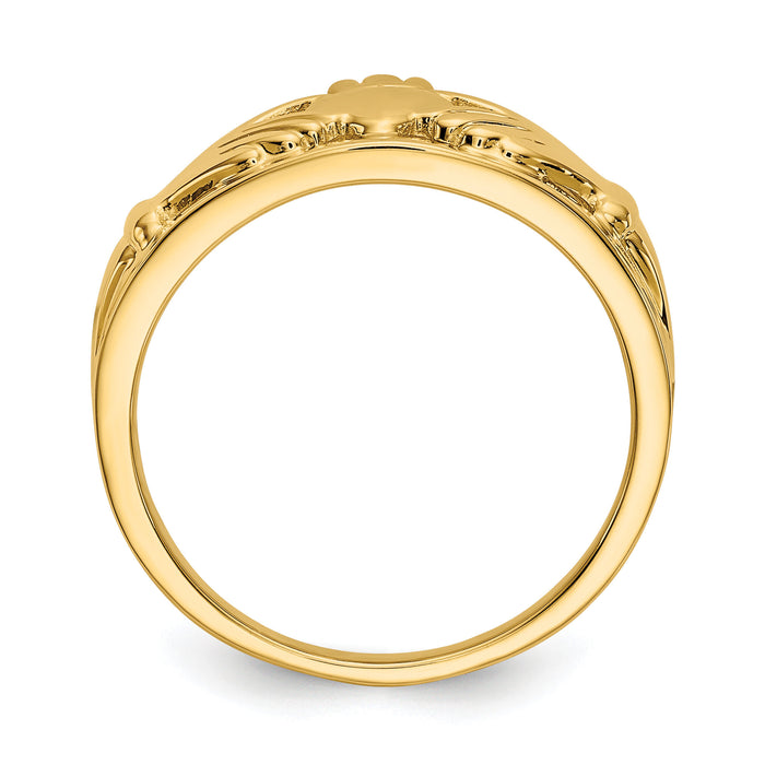 14k Polished Ladies Claddagh Ring-D1857