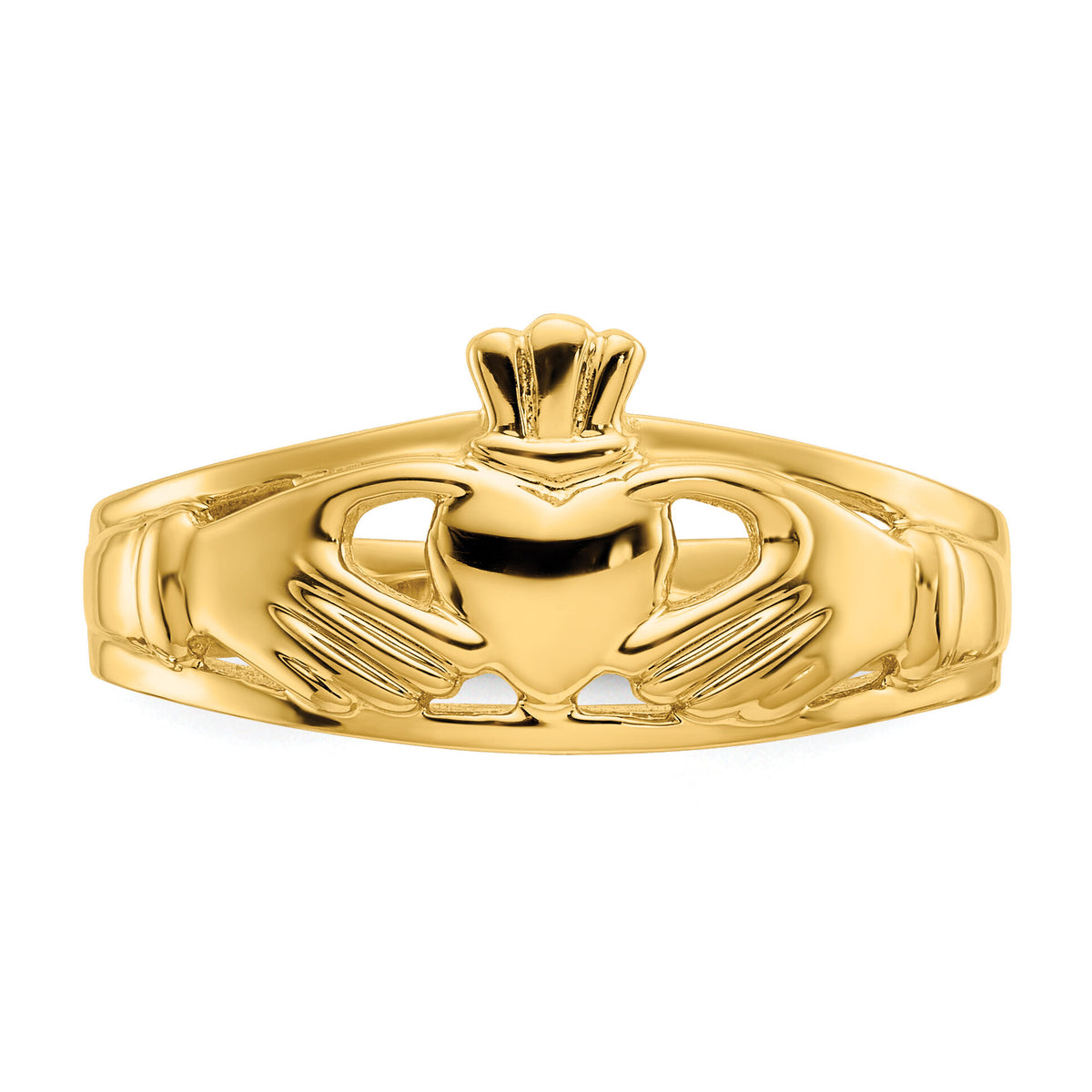 14k Polished Ladies Claddagh Ring-D1857