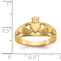 14k Polished Ladies Claddagh Ring-D1857