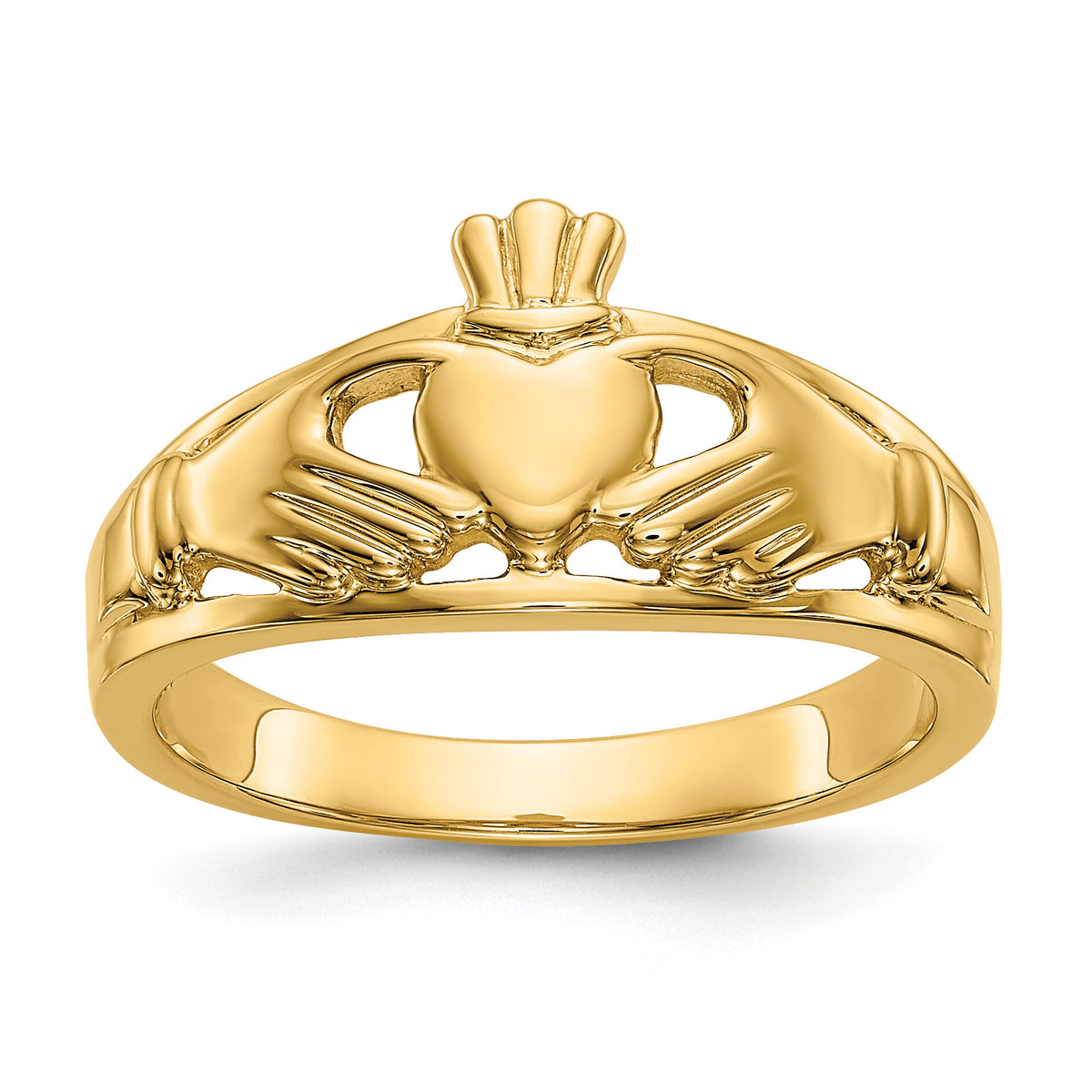 14k Polished Ladies Claddagh Ring-D1857