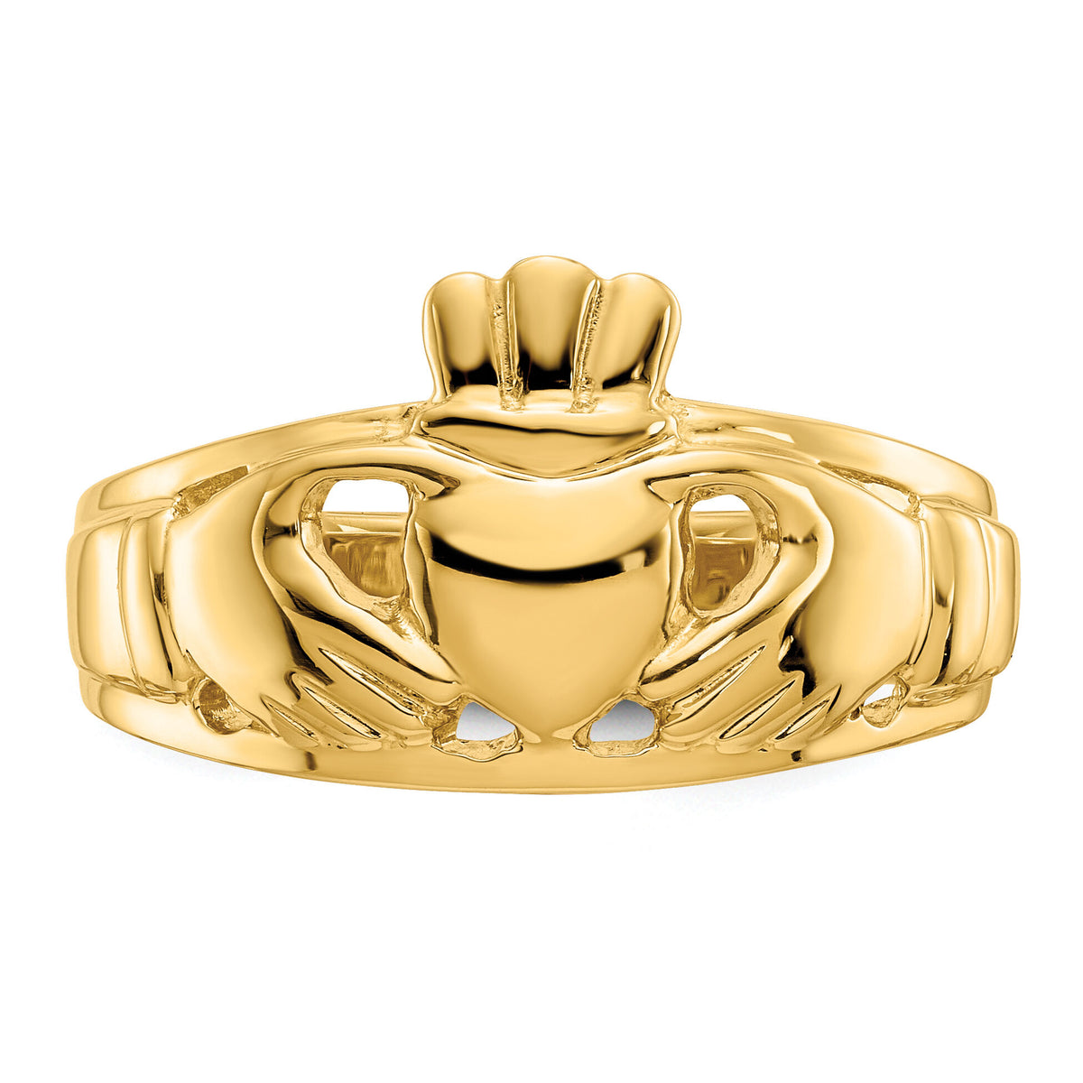 14k Polished Ladies Claddagh Ring-D1858