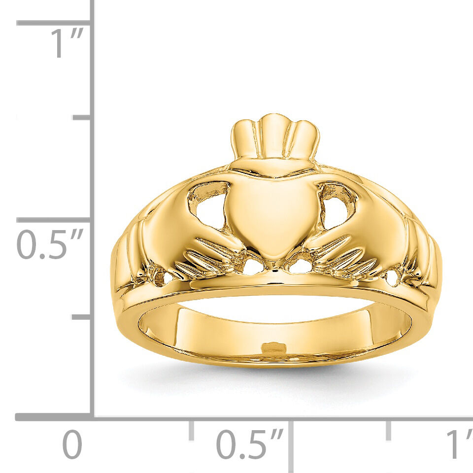 14k Polished Ladies Claddagh Ring-D1858