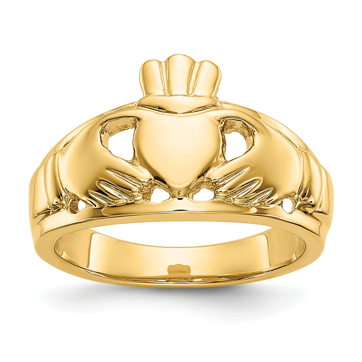 14k Polished Ladies Claddagh Ring-D1858