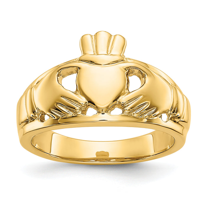 14k Polished Ladies Claddagh Ring-D1858