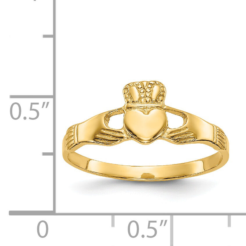 14k Polished Ladies Claddagh Ring-D1862