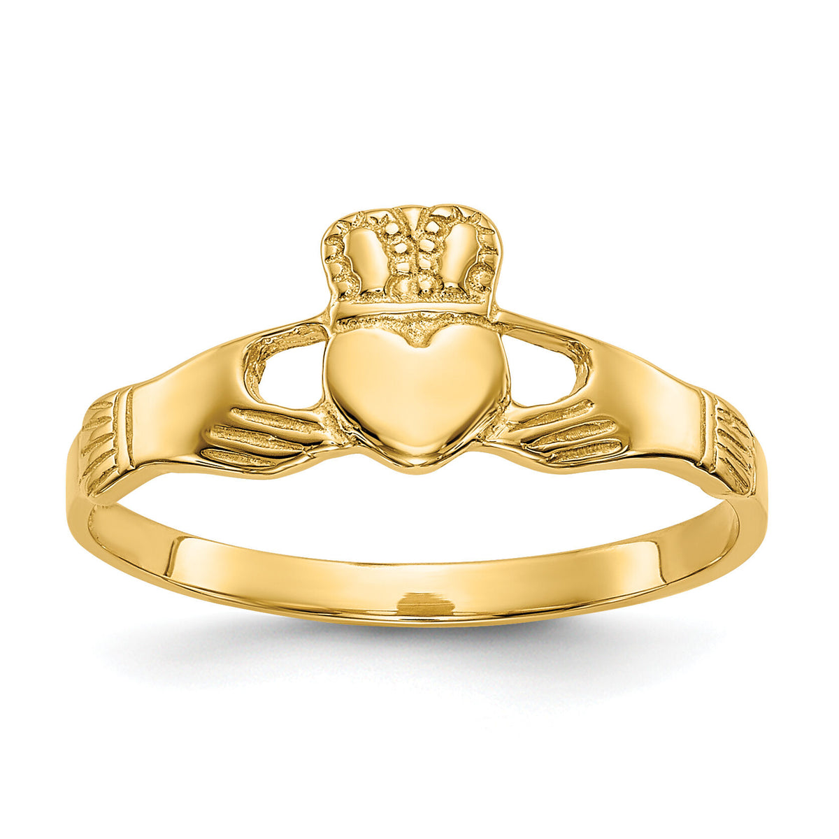 14k Polished Ladies Claddagh Ring-D1862