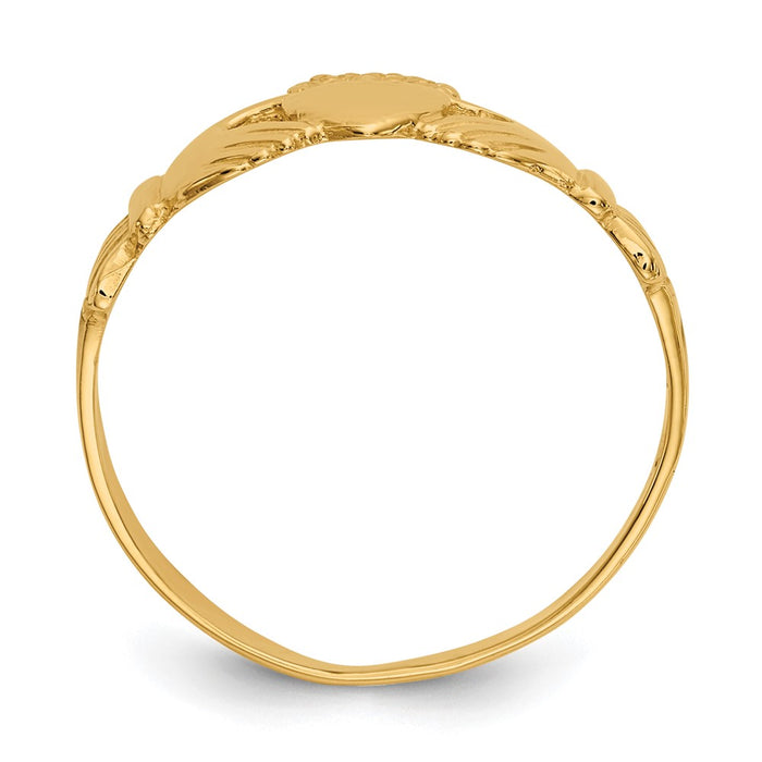 14k Polished Ladies Claddagh Ring-D1863