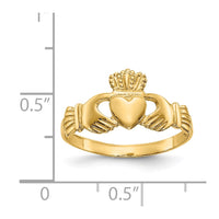 14k Polished Ladies Claddagh Ring-D1863