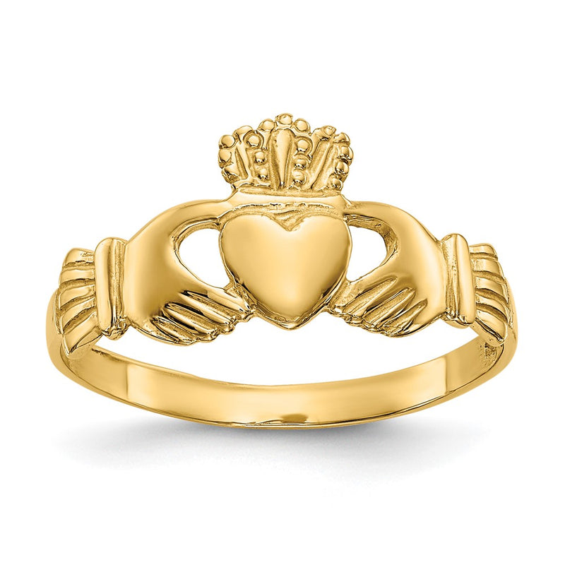 14k Polished Ladies Claddagh Ring-D1863