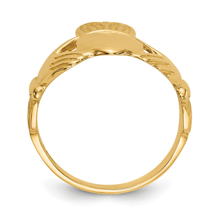 14k Polished Ladies Claddagh Ring-D1864