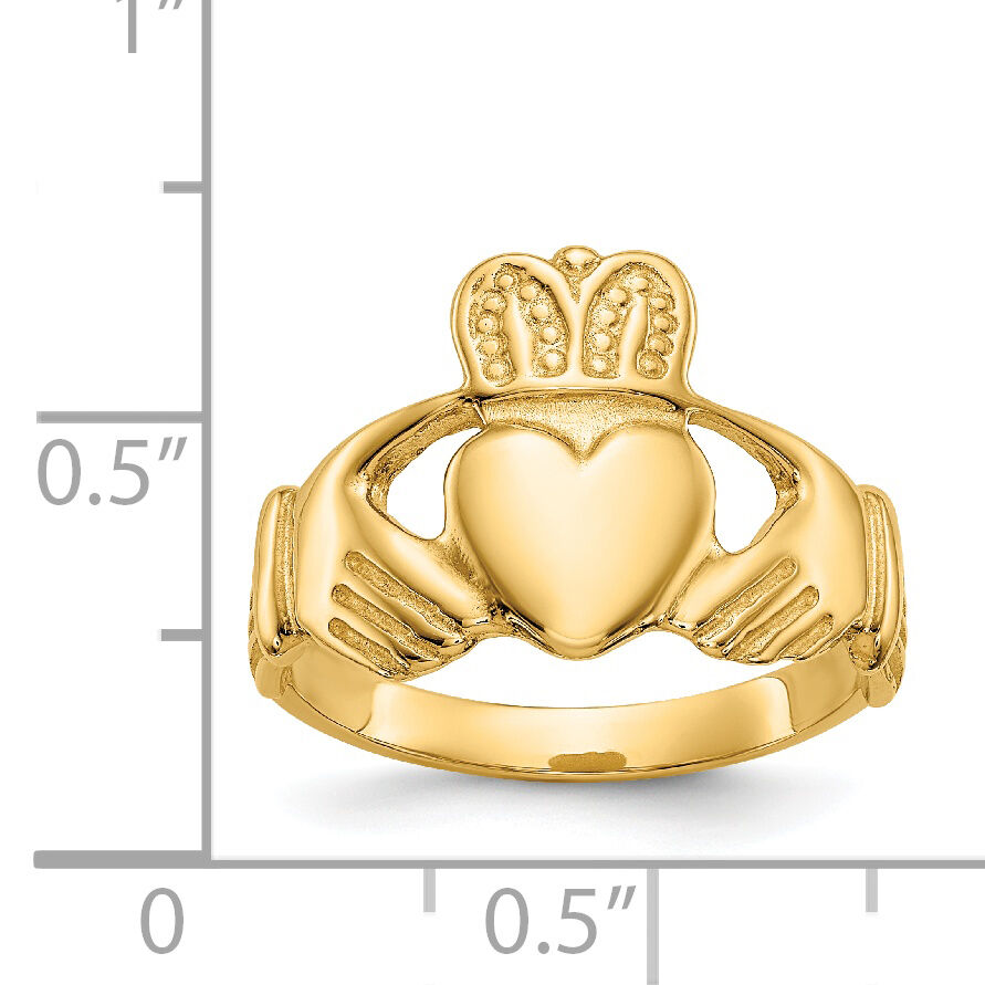 14k Polished Ladies Claddagh Ring-D1864