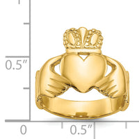14k Polished Ladies Claddagh Ring-D1865