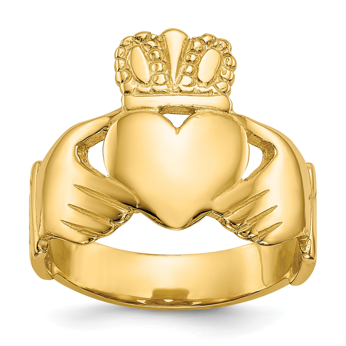 14k Polished Ladies Claddagh Ring-D1865