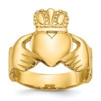 14k Polished Ladies Claddagh Ring-D1865