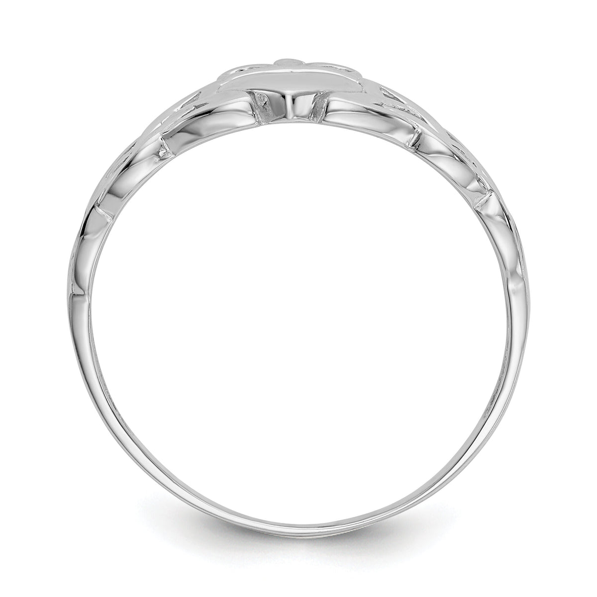 14k White Gold Mens Claddagh Ring-D1867