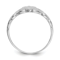 14k White Gold Mens Claddagh Ring-D1867
