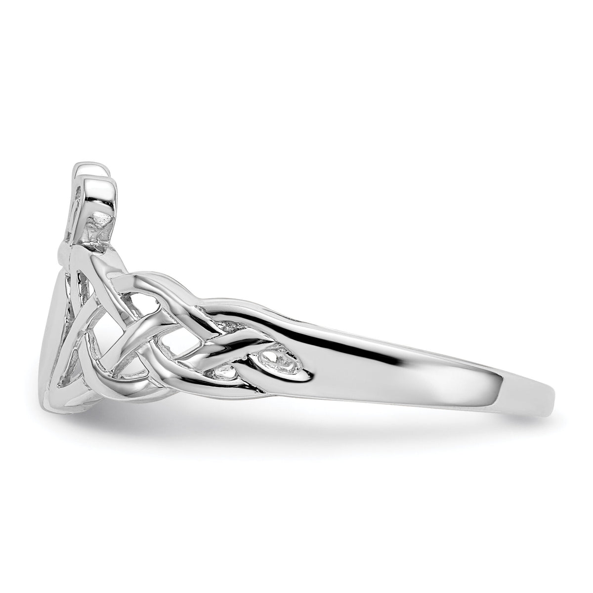 14k White Gold Mens Claddagh Ring-D1867