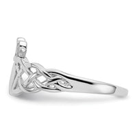 14k White Gold Mens Claddagh Ring-D1867