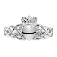 14k White Gold Mens Claddagh Ring-D1867