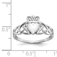 14k White Gold Mens Claddagh Ring-D1867