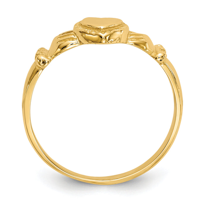 14k Polished Ladies Claddagh Ring-D1868