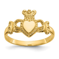 14k Polished Ladies Claddagh Ring-D1863