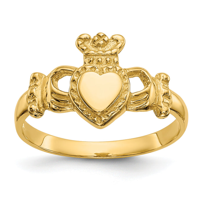 14k Polished Ladies Claddagh Ring-D1868