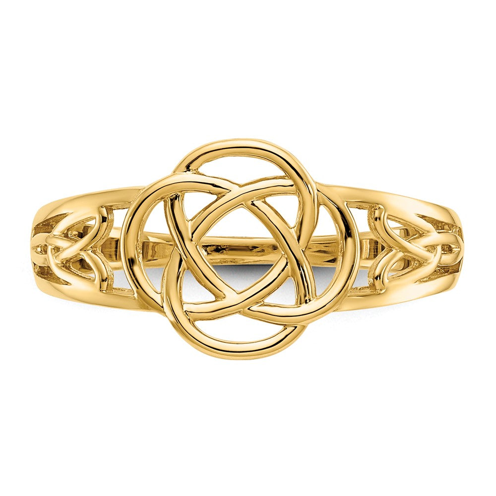 14k Polished Ladies Celtic Knot Ring-D1870