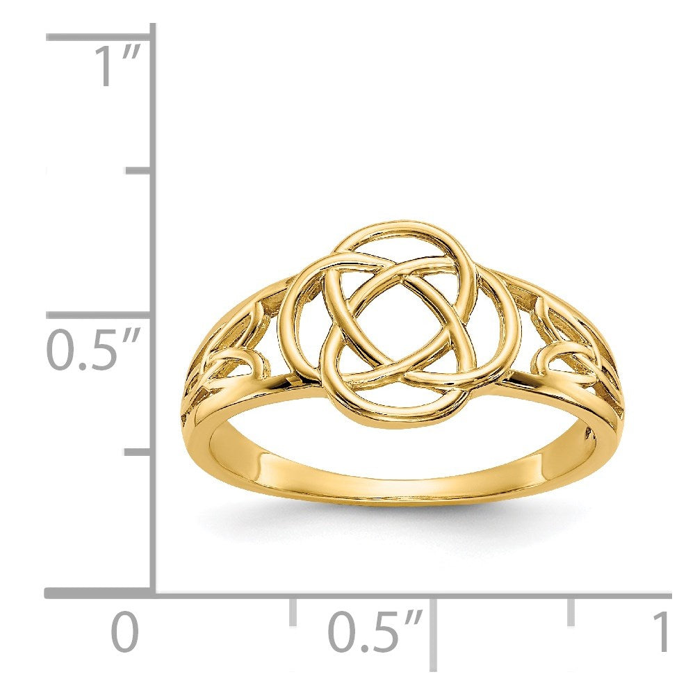 14k Polished Ladies Celtic Knot Ring-D1870