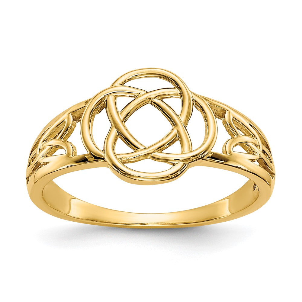 14k Polished Ladies Celtic Knot Ring-D1870