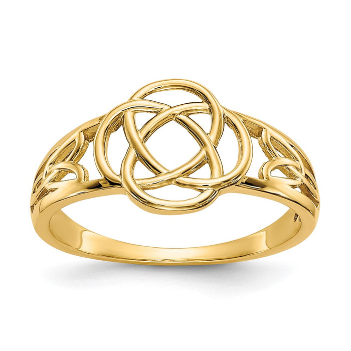 14k Polished Ladies Celtic Knot Ring-D1870