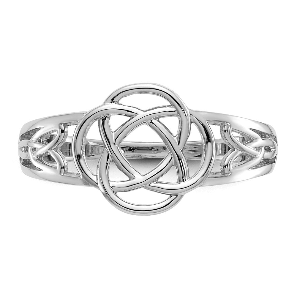 14k White Gold Ladies Celtic Knot Ring-D1871