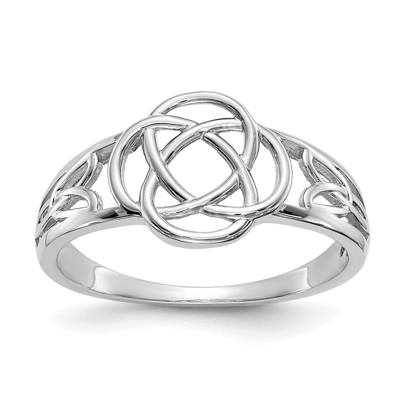 14k White Gold Ladies Celtic Knot Ring-D1871