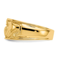 14k Polished Men's Claddagh Band-D1874