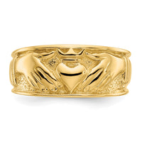 14k Polished Men's Claddagh Band-D1874