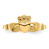 14k Polished Ladies Claddagh Ring-D1875