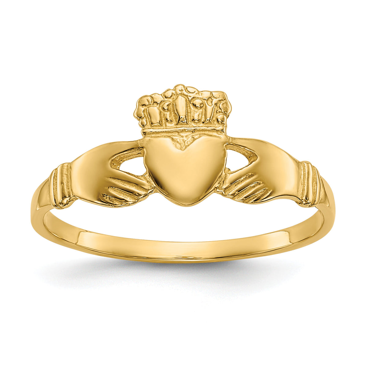 14k Polished Ladies Claddagh Ring-D1875