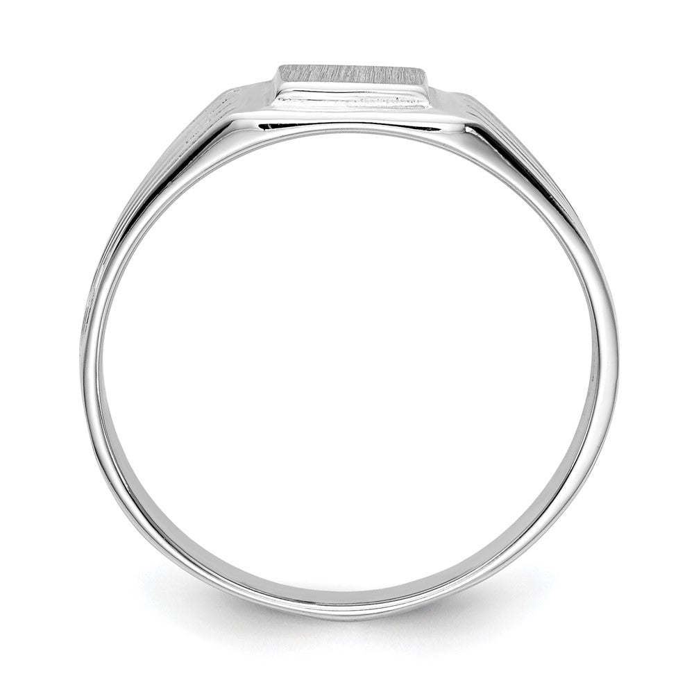 14k White Gold 5.25x5.0mm Childs Open Back Signet Ring-D1876