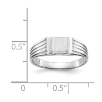 14k White Gold 5.25x5.0mm Childs Open Back Signet Ring-D1876