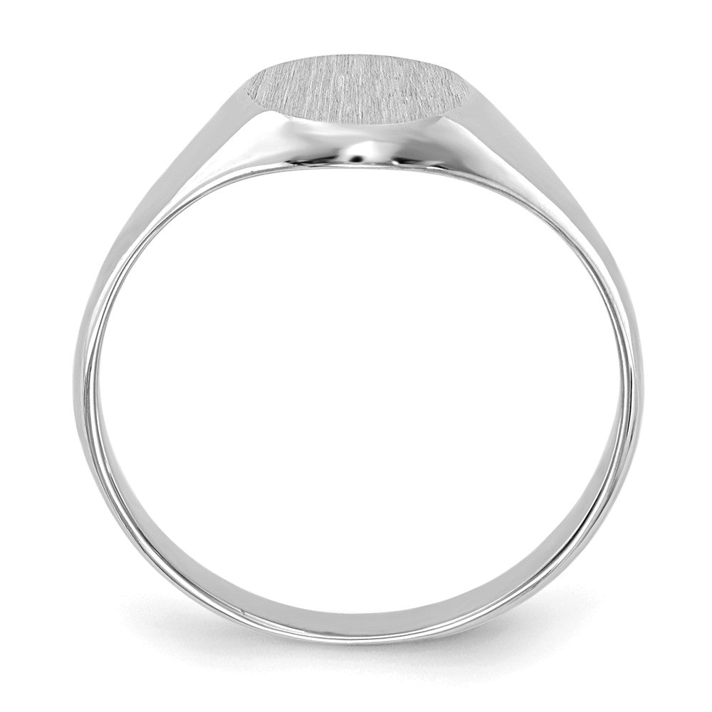 14k White Gold Childs Closed Back Signet Ring-D1878